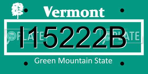 I15222B Vermont License Plate