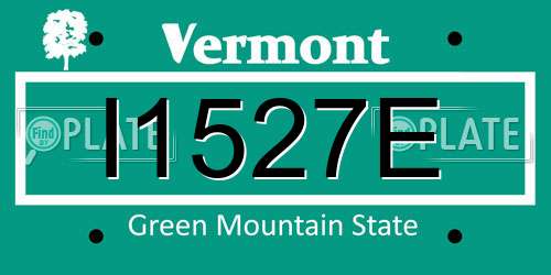 I1527E Vermont License Plate