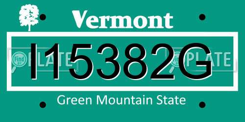 I15382G Vermont License Plate