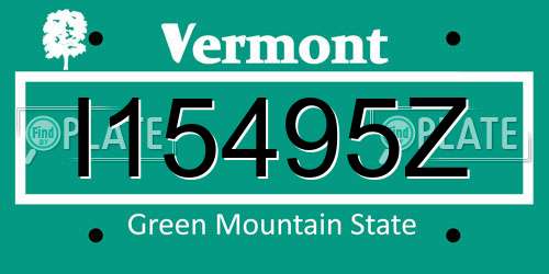 I15495Z Vermont License Plate