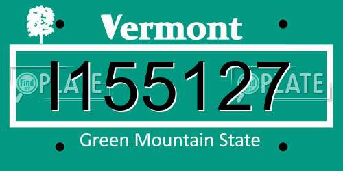 I155127 Vermont License Plate
