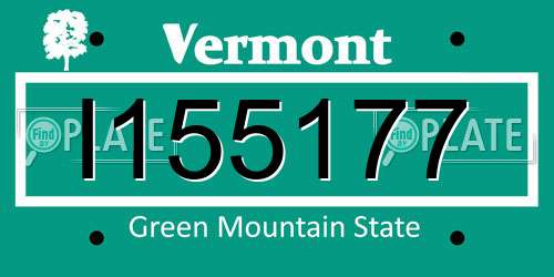 I155177 Vermont License Plate
