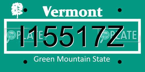 I15517Z Vermont License Plate