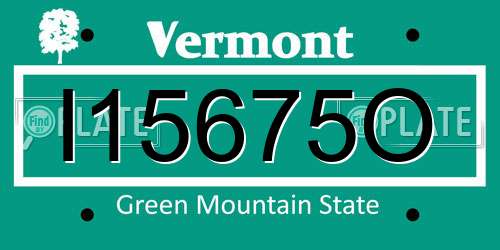 I15675O Vermont License Plate