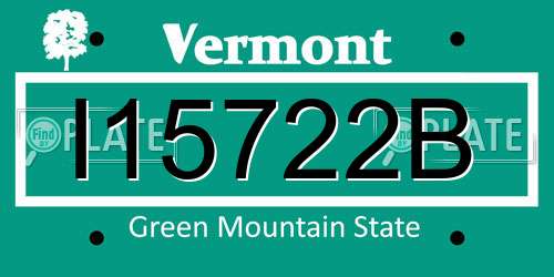 I15722B Vermont License Plate