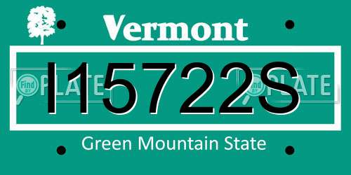 I15722S Vermont License Plate