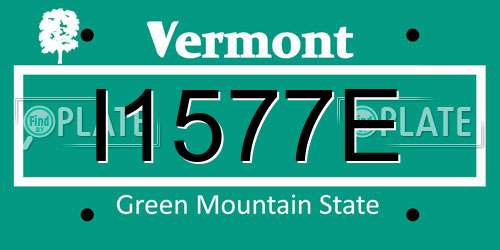I1577E Vermont License Plate