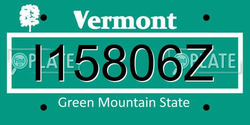 I15806Z Vermont License Plate