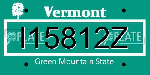 I15812Z Vermont License Plate