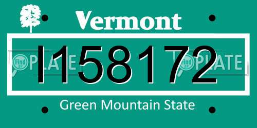 I158172 Vermont License Plate