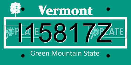 I15817Z Vermont License Plate