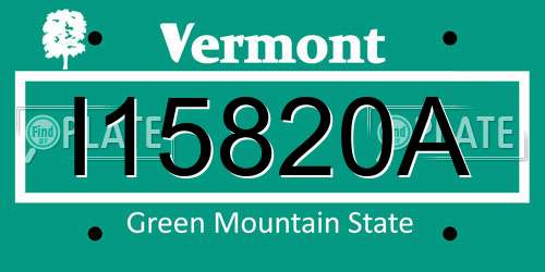 I15820A Vermont License Plate