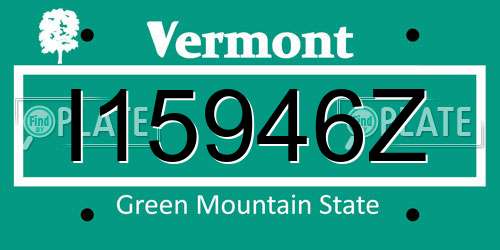 I15946Z Vermont License Plate