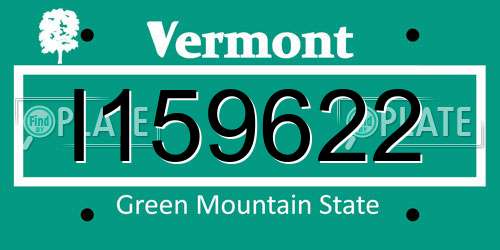 I159622 Vermont License Plate
