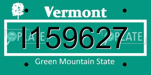 I159627 Vermont License Plate