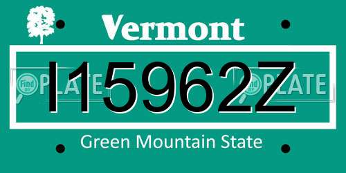 I15962Z Vermont License Plate