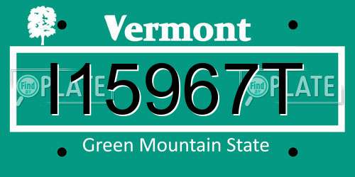 I15967T Vermont License Plate