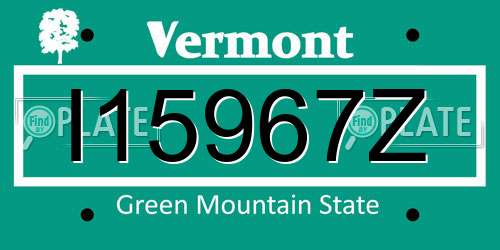 I15967Z Vermont License Plate