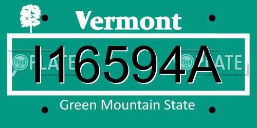 I16594A Vermont License Plate