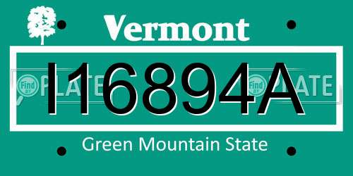 I16894A Vermont License Plate