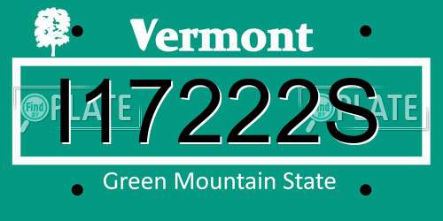 I17222S Vermont License Plate