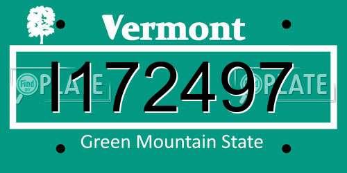 I172497 Vermont License Plate