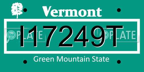I17249T Vermont License Plate
