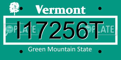 I17256T Vermont License Plate
