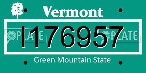 I176957 Vermont License Plate
