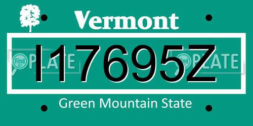I17695Z Vermont License Plate
