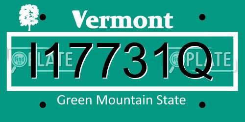 I17731Q Vermont License Plate