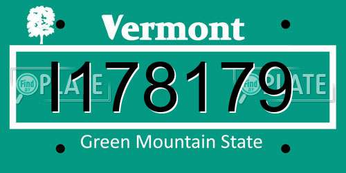 I178179 Vermont License Plate