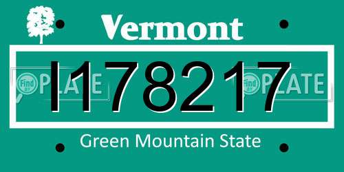 I178217 Vermont License Plate