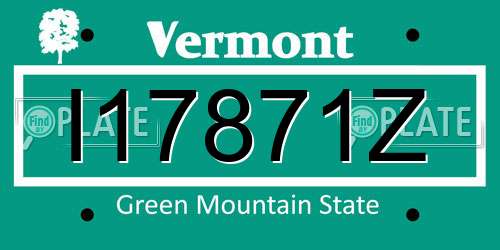 I17871Z Vermont License Plate