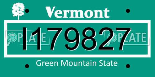 I179827 Vermont License Plate