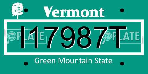 I17987T Vermont License Plate