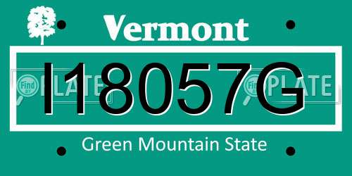 I18057G Vermont License Plate