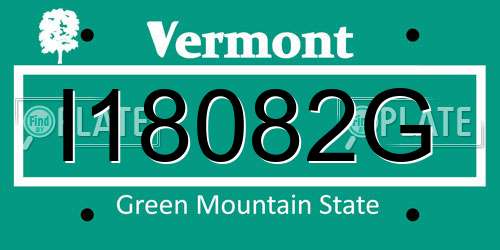 I18082G Vermont License Plate