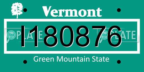 I180876 Vermont License Plate