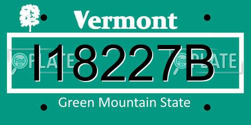 I18227B Vermont License Plate