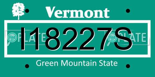 I18227S Vermont License Plate