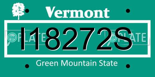 I18272S Vermont License Plate