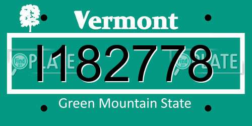 I182778 Vermont License Plate