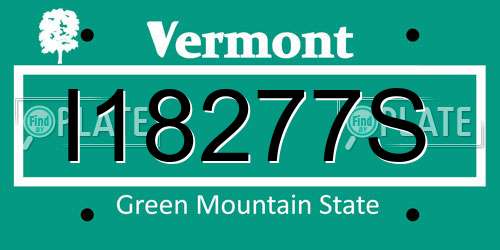 I18277S Vermont License Plate
