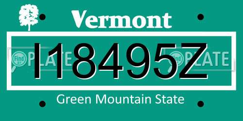 I18495Z Vermont License Plate
