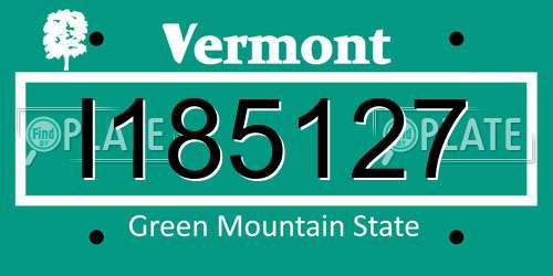 I185127 Vermont License Plate