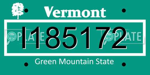 I185172 Vermont License Plate