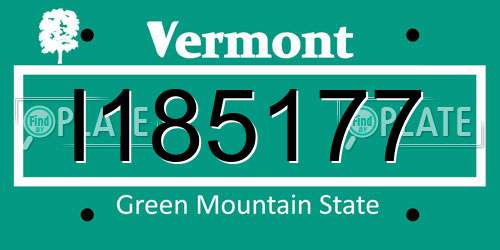 I185177 Vermont License Plate
