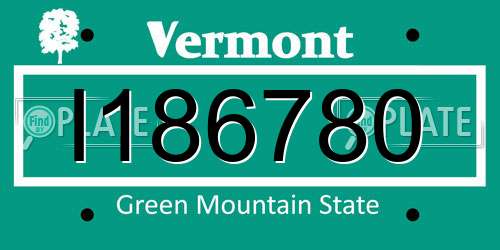 I186780 Vermont License Plate