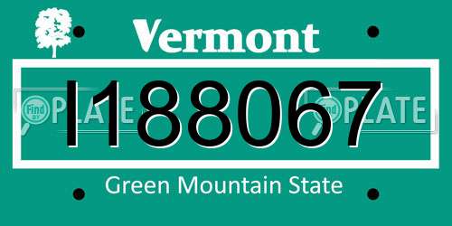 I188067 Vermont License Plate